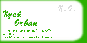 nyek orban business card